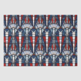 赤白青愛国ステンドグラス7月4日 薄葉紙