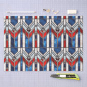 赤白青愛国ステンドグラス7月4日 薄葉紙 (クラフト)