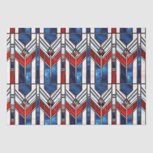 赤白青愛国ステンドグラス7月4日 薄葉紙 (正面)