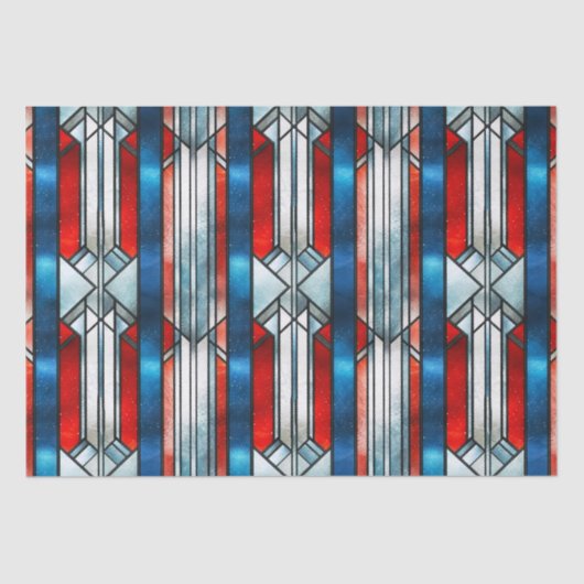 赤白青愛国ステンドグラス7月4日 薄葉紙 (正面)