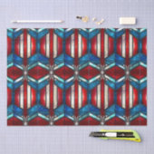 赤白青愛国ステンドグラス7月4日 薄葉紙 (クラフト)