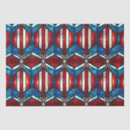 赤白青愛国ステンドグラス7月4日 薄葉紙