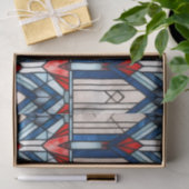 赤白青愛国ステンドグラス7月4日 薄葉紙 (ギフト)