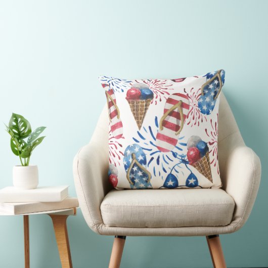 赤白青愛国ビーチサンダルアイスクリーム クッション (椅子)