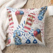 赤白青愛国ビーチサンダルアイスクリーム クッション (ブランケット)