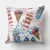 赤白青愛国ビーチサンダルアイスクリーム クッション (正面)