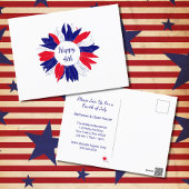 赤白青愛国フローラ7月4日BBQ シーズンポストカード