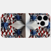 赤白青愛国的なアメリカのスター Case-Mate iPhoneケース (裏面 (横))