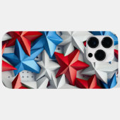 赤白青愛国的なアメリカのスター Case-Mate iPhoneケース (裏面 (横))