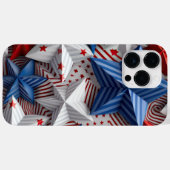 赤白青愛国的なアメリカのスター Case-Mate iPhoneケース (裏面 (横))
