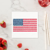 赤白青愛国的なアメリカ合衆国国旗のパーティー スタンダードカクテルナプキン (インサイチュ)