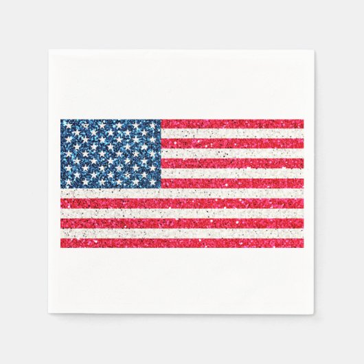 赤白青愛国的なアメリカ合衆国国旗のパーティー スタンダードカクテルナプキン (正面)