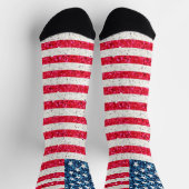 赤白青愛国的なアメリカ合衆国国旗のパーティー ソックス (上部)