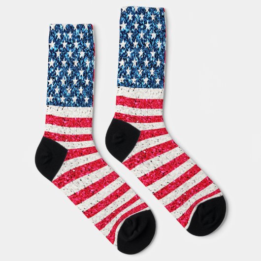 赤白青愛国的なアメリカ合衆国国旗のパーティー ソックス (右)