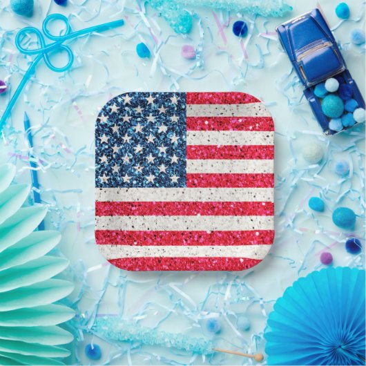 赤白青愛国的なアメリカ合衆国国旗のパーティー ペーパープレート (パーティー)