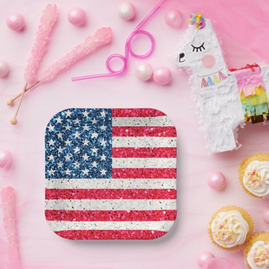 赤白青愛国的なアメリカ合衆国国旗のパーティー ペーパープレート (パーティー)