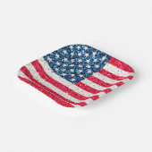 赤白青愛国的なアメリカ合衆国国旗のパーティー ペーパープレート (傾斜あり)
