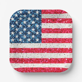 赤白青愛国的なアメリカ合衆国国旗のパーティー ペーパープレート