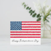 赤白青愛国的なアメリカ合衆国国旗のパーティー ポストカード (スタンド正面)