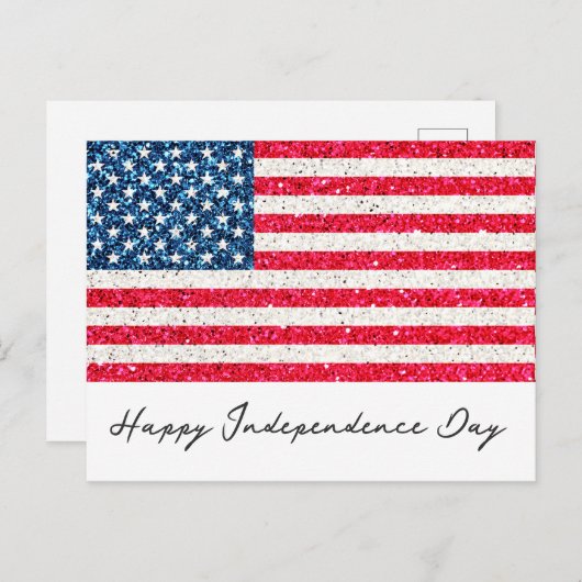 赤白青愛国的なアメリカ合衆国国旗のパーティー ポストカード (正面/裏面)