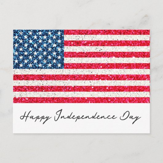 赤白青愛国的なアメリカ合衆国国旗のパーティー ポストカード (正面)