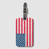 赤白青愛国的なアメリカ合衆国国旗のパーティー ラゲッジタグ (正面縦)