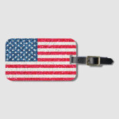 赤白青愛国的なアメリカ合衆国国旗のパーティー ラゲッジタグ (正面横)