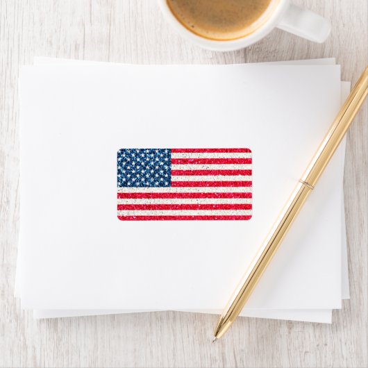 赤白青愛国的なアメリカ合衆国国旗のパーティー ラベル (インサイチュ)