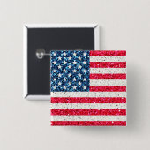 赤白青愛国的なアメリカ合衆国国旗のパーティー 缶バッジ (正面&裏面)