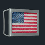 赤白青愛国的なアメリカ合衆国国旗のパーティー 長方形ベルトバックル<br><div class="desc">グリッターアメリカ国旗。愛国的でフェスティバルのデザインと赤白青ストライプと星の輝かしい質感。</div>