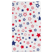 赤白青愛国的な星模様 スモールペーパーバッグ (裏面)