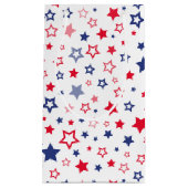 赤白青愛国的な星模様 スモールペーパーバッグ (正面)