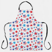 赤白青愛国的な星 エプロン (正面)