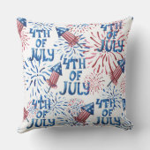 赤白青愛国的な7月の花火 クッション (裏面)