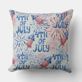 赤白青愛国的な7月の花火 クッション