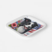 赤白青愛国的な7月4日紙プレート ペーパープレート (傾斜あり)