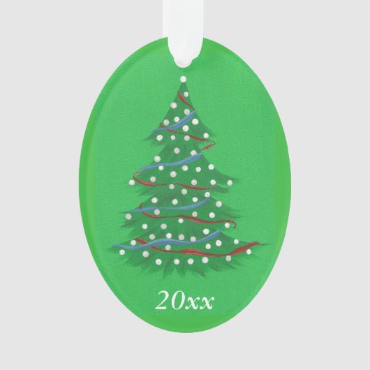 赤白青愛国的クリスマスツリーオーナメント オーナメント (正面)