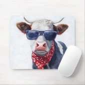 赤白青愛国的水彩牛 マウスパッド (マウス)