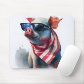 赤白青愛国的水彩豚 マウスパッド (マウス)