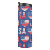 赤白青愛国米国スターストライプズ タンブラー (回転右)