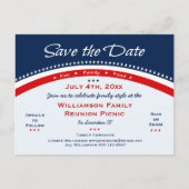 赤白青懇親会、パーティー、日付の保存 案内ポストカード (正面)
