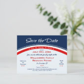 赤白青懇親会、パーティー、日付の保存 案内ポストカード (スタンド正面)