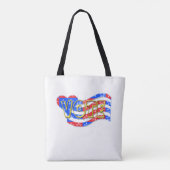 赤白青投票ハートフラグの白 トートバッグ (裏面)