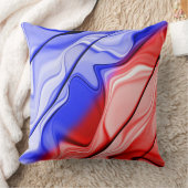 赤白青抽象芸術液体の外観 クッション (ブランケット)