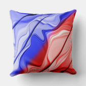 赤白青抽象芸術液体の外観 クッション (裏面)