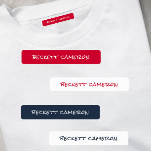 赤白青接着剤上の名前防水 ラベル