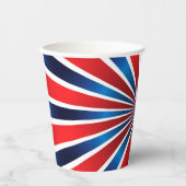 赤白青放射状パターン 紙コップ (正面)