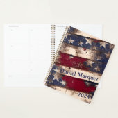 赤白青星とストライプ プランナー手帳 (ディスプレー)