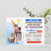 赤白青極度のミルクシェイクアイスクリームの誕生日 招待状 (スタンド正面)