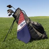 赤白青水玉模様 ゴルフタオル (グリーン)